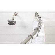 Bath Bliss Wall Mounted Adjustable Curved Bathroom Shower Curtain Rod, 42”-72”, 33% More Space, Satin