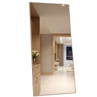 Bathroom Mirrors Full-Body Mirror Living Room Floor Mirror Wall-Mounted Mirror Valuable Bedroom Mirror Rectangular Can be Used in The Hallway Cloakroom (Color : Gold, Size : 15050c