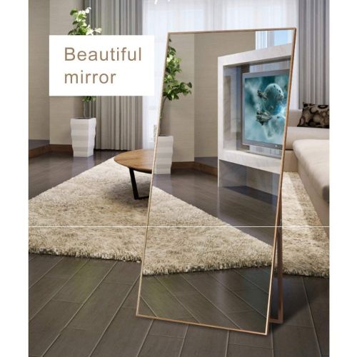  Bathroom Mirrors Full-Body Mirror Living Room Floor Mirror Wall-Mounted Mirror Valuable Bedroom Mirror Rectangular Can be Used in The Hallway Cloakroom (Color : Gold, Size : 15050c