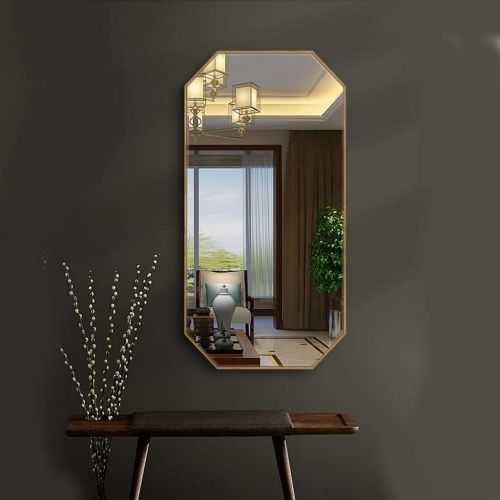  Bathroom Mirrors Living Room Wall Mirror Bedroom Vanity Mirror Makeup Mirror Dressing Mirror Simple (Color : Gold, Size : 40x60cm)