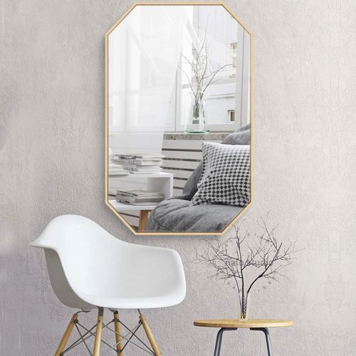  Bathroom Mirrors Living Room Wall Mirror Bedroom Vanity Mirror Makeup Mirror Dressing Mirror Simple (Color : Gold, Size : 40x60cm)