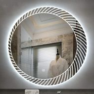Bathroom mirror LED with Light Mirror Round Makeup Mirror HD Touch Switch (Size: 60X60cm)