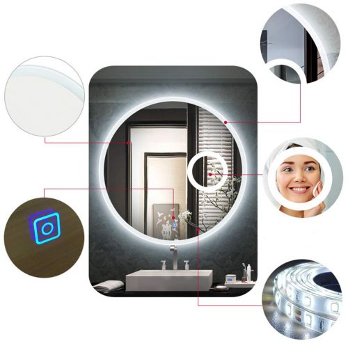  Bathroom mirror Wall-Mounted Led Toilet Wash with Magnifying Mirror Mirror Clear and Realistic Without Distortion Magnifier 1:3 Imaging