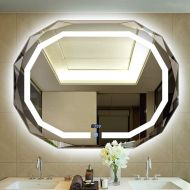 Bathroom mirror LED Mirror Bathroom Wall Hanging Smart Mirror Band time Anti-Fog Touch Switch