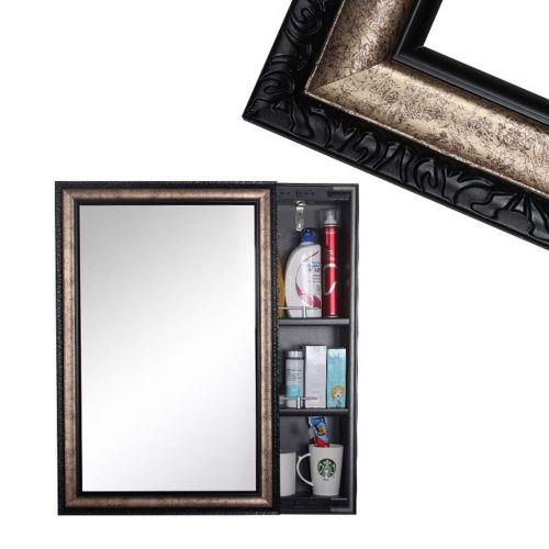  Bathroom mirror JCOCO Wall-Mounted Makeup Mirror Toilet Storage Mirror Box  Bathroom Cabinet Mirror Locker (Color : #8, Size : 6080cm)