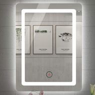 Bathroom mirror, Smart Anti-Fog LED Mirror, Touch Screen Switch + time Room Temperature Display (6080cm)