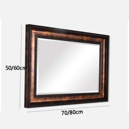  Bathroom mirror, European Wall-Mounted Porch Decorative Mirror, Brown