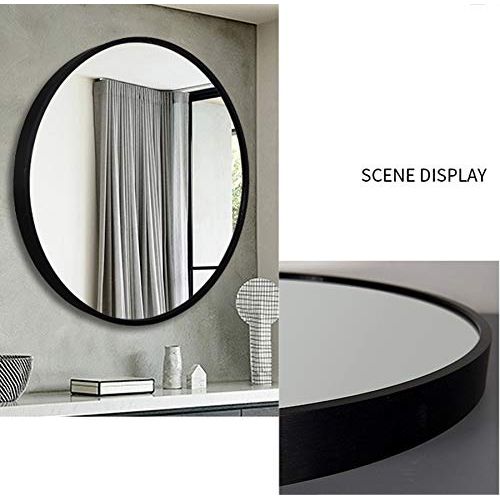  Bathroom mirror, Nordic Round Wall-Mounted Vanity Mirror, Aluminum Alloy Frame HD Explosion Proof Bedroom Makeup Mirror, Ø50/60/70 cm