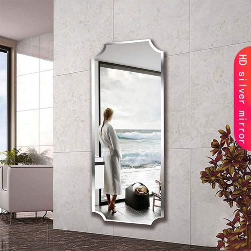  Bathroom mirror Floor Mirror, Bathroom Full-Length Mirror, Wall-Mounted Mirror, Frameless Bedroom Closet Home Wall 140cm