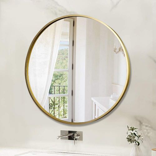  Bathroom mirror - Bathroom Toilet Bathroom Round Mirror Simple Wall-Mounted Dressing Makeup Mirror