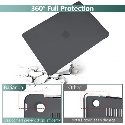  [아마존베스트]Batianda for MacBook Pro 13 Case 2020 M1 A2338 A2289 A2251 Model, Plastic Hard Shell Case with Keyboard Cover & Screen Protector for Newest Mac Pro13 inch Touch Bar, Matte Black