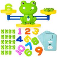 [아마존베스트]Batlofty Cool Math Counting Balance Toy, Frog Kindergarten Educational Number Counting Toy, Fun Preschool Todddlers STEM Learning Tool Game Toy for Boys Girls Gift Age 3+ (63 PCS Set), Gree