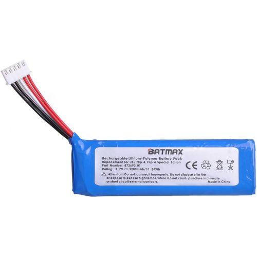  Batmax 3200mAh Battery for JBL Flip 4, Flip 4 Special Edition, JBL GSP872693 01