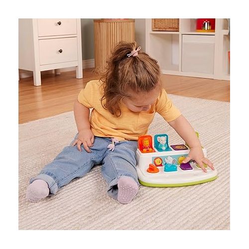  Battat - Cause-And-Effect Toy - Developmental Toy With Buttons & Colors - Color Sorting Animal Toys - For Kids, Toddlers, Babies - 18 Months + - Pop-Up Pals