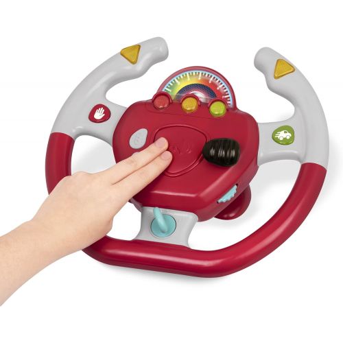  [아마존핫딜][아마존 핫딜] Battat  Geared to Steer Interactive Driving Wheel  Portable Pretend Play Toy Steering Wheel for Kids 2 years +