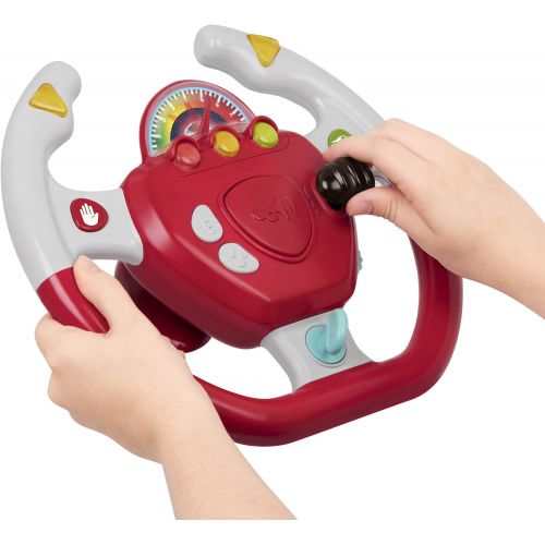  [아마존핫딜][아마존 핫딜] Battat  Geared to Steer Interactive Driving Wheel  Portable Pretend Play Toy Steering Wheel for Kids 2 years +