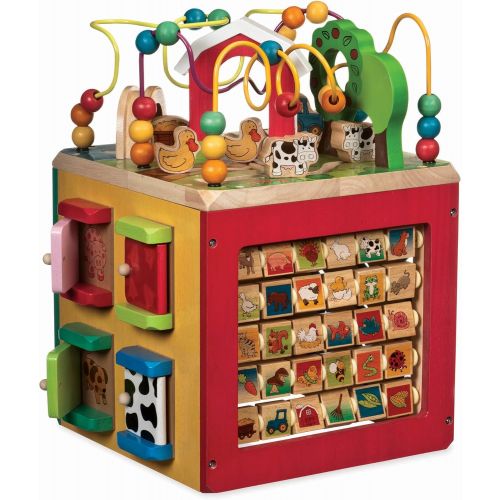  Battat ? Wooden Activity Cube ? Discover Farm Animals Activity Center for Kids 1 year +, Standard