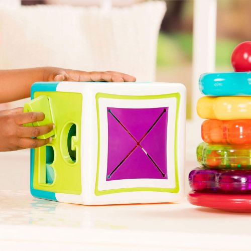  Battat  Stacking Rings + Shape Sorter Cube Bundle  Learning Toys for Kids Age 1 & Up (20 Pc)