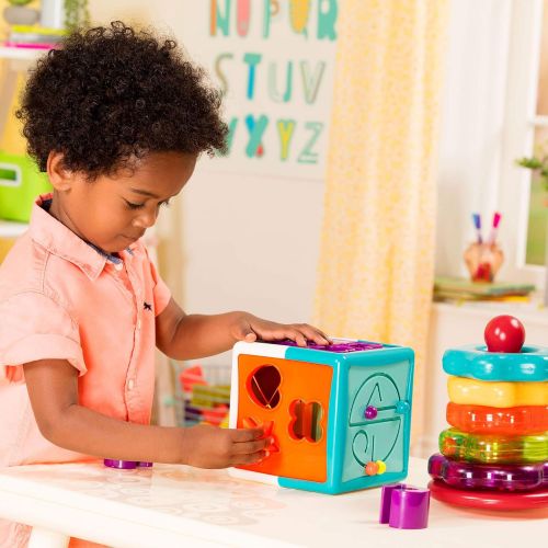  Battat  Stacking Rings + Shape Sorter Cube Bundle  Learning Toys for Kids Age 1 & Up (20 Pc)