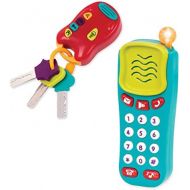 Battat Combo Set - Light & Sound Phone + Keys - Toddlers Ages 0+ (2 Piece)