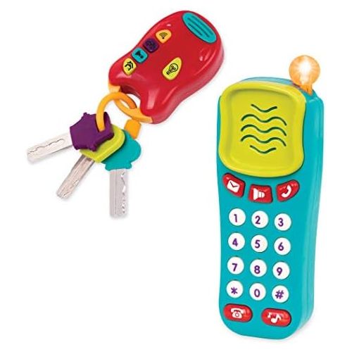  Battat Combo Set - Light & Sound Phone + Keys - Toddlers Ages 0+ (2 Piece)