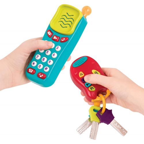  Battat Combo Set - Light & Sound Phone + Keys - Toddlers Ages 0+ (2 Piece)