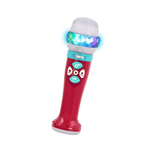  [아마존베스트]Battat  Musical Light Show Microphone  Light-Up Sing-Along Mic with 5 Songs and Record Functions for Kids 2 Years + (Bluetooth)