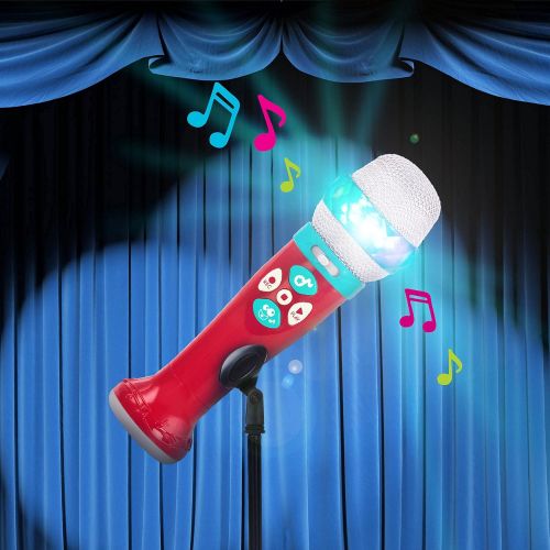  [아마존베스트]Battat  Musical Light Show Microphone  Light-Up Sing-Along Mic with 5 Songs and Record Functions for Kids 2 Years + (Bluetooth)