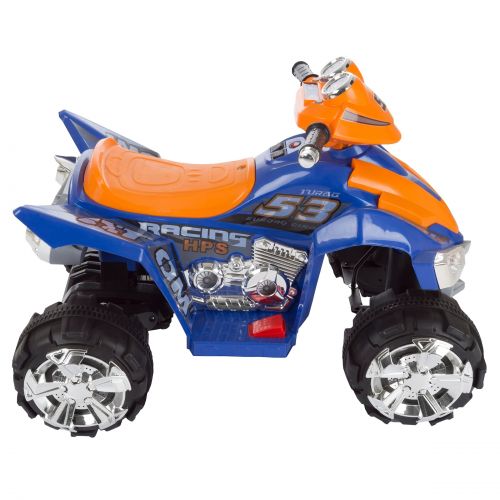  Battery Powered Ride On Toy ATV Four Wheeler With Sound Effects by Lil’ Rider (BlueOrange)