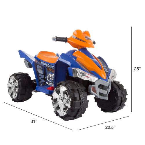  Battery Powered Ride On Toy ATV Four Wheeler With Sound Effects by Lil’ Rider (BlueOrange)