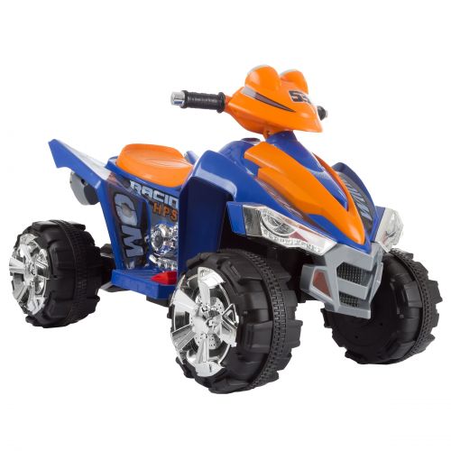  Battery Powered Ride On Toy ATV Four Wheeler With Sound Effects by Lil’ Rider (BlueOrange)