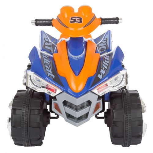  Battery Powered Ride On Toy ATV Four Wheeler With Sound Effects by Lil’ Rider (BlueOrange)