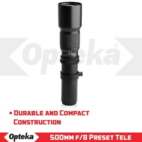  Circuit City Opteka 500mm f8 (w 2X Converter 1000mm) Preset Telephoto Sports & Wild Life Lens for Canon EOS 80D, 77D, 70D, 60D, 7D, 6D, 5D, 7D Mark II, T7i, T6s, T6i, T6, T5i, T5, SL1 & SL2 D