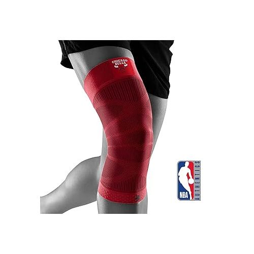  Bauerfeind Sports Compression Knee Support NBA Chicago Bulls - Lightweight Design with Gripping Zones for Basketball Knee Pain Relief & Performance (Bulls, S)