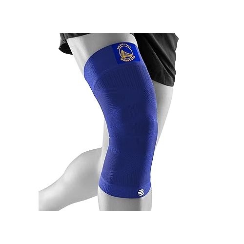  Bauerfeind Sports Compression Knee Support NBA Golden State Warriors - Lightweight Design with Gripping Zones for Basketball Knee Pain Relief & Performance (Warriors, M)