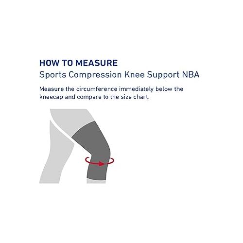  Bauerfeind Sports Compression Knee Support NBA - Lightweight Design with Gripping Zones for Basketball Knee Pain Relief & Performance with Team Designs (Black, M)