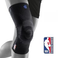 Bauerfeind Sports Knee Support NBA - Officially Licensed Basketball Brace with Medical Compression - Sleeve Design with Omega Gel Pad for Pain Relief & Stabilization (Black, L)