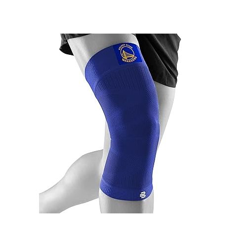  Bauerfeind Sports Compression Knee Support NBA Golden State Warriors - Lightweight Design with Gripping Zones for Basketball Knee Pain Relief & Performance (Warriors, S)