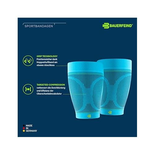  Bauerfeind Sports Compression Upper Leg Sleeves (1 Pair) - Thigh & HamstringCompression for Improved Blood Circulation & Recovery - Thigh Wrap for Quad Support