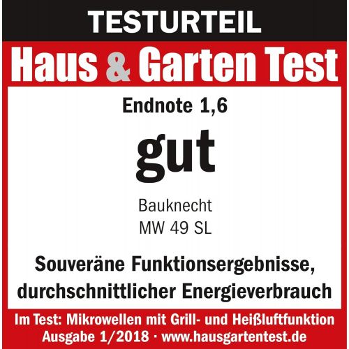  Bauknecht Chef Plus MW 49 SL/ 5in1-Multifunktionsmikrowelle /900 W/25 L Garraum/Heissluft 1700 W/ Quartz Grill 900 W/ DualCrisp & CrispFry/ Dampfgaren/ AutoClean/ Schmelz- und Schne