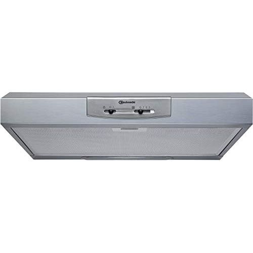  [아마존베스트]Bauknecht DC 5460 IN/1 Cooker Hood Undermount Compact Extractor Hood 60 cm Suitable for Extraction and Recirculation Operation Stainless Steel 103.3 kWh LED 3 Power Levels Energy E