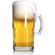 [아마존베스트]Bavel Style Extra Large Beer Mug 34 Ounce,Large Glass Mugs With Handle,One Liter German Beer Stein Super Mug (34 oz)