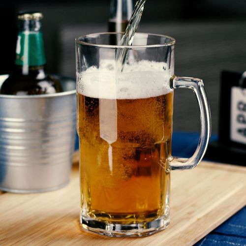  [아마존베스트]Bavel Style Extra Large Beer Mug 34 Ounce,Large Glass Mugs With Handle,One Liter German Beer Stein Super Mug (34 oz)