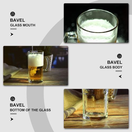  [아마존베스트]Bavel Style Extra Large Beer Mug 34 Ounce,Large Glass Mugs With Handle,One Liter German Beer Stein Super Mug (34 oz)