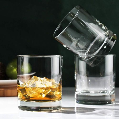  [아마존베스트]Bavel Rock Style Old Fashioned Whiskey Glasses 11 Ounce, Short Glasses For Camping/Party,Set Of 6