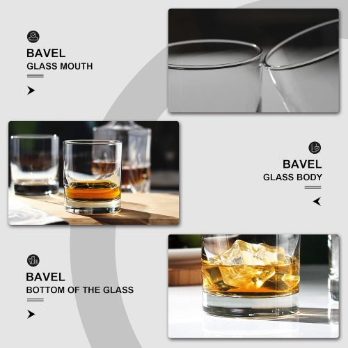  [아마존베스트]Bavel Rock Style Old Fashioned Whiskey Glasses 11 Ounce, Short Glasses For Camping/Party,Set Of 6