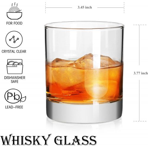  [아마존베스트]Bavel Rock Style Old Fashioned Whiskey Glasses 11 Ounce, Short Glasses For Camping/Party,Set Of 6