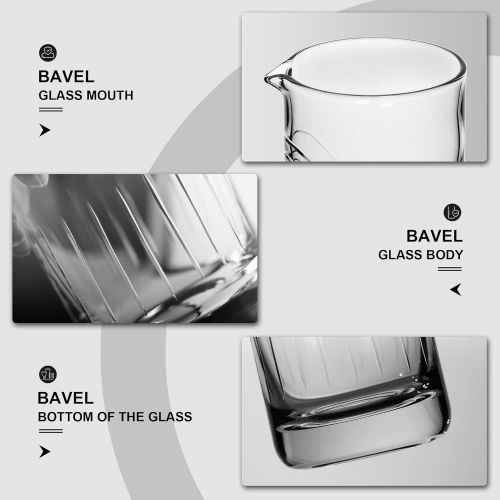  [아마존베스트]Bavel Crystal Mixing Glass,Professional Extra Large 20 OZ Crystal Cocktail Mixing Glass,Lead-Free Stir Glass,Premium Seamless Design - Great Gift Idea-Professional Quality (20 OZ)