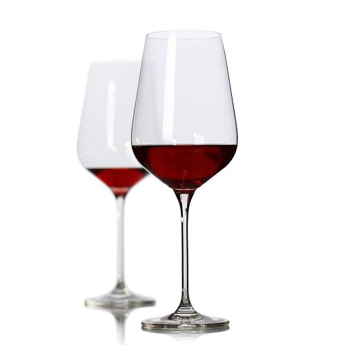  Bavel Crystal Wine Glass,Pure Stem Collection Red Wine Glasses,Cabernet Sauvignon Wine Glass,Clear and Perfect for wine tasting,wedding,party,100% Lead Free,10.9 inch long and 4 inch wid