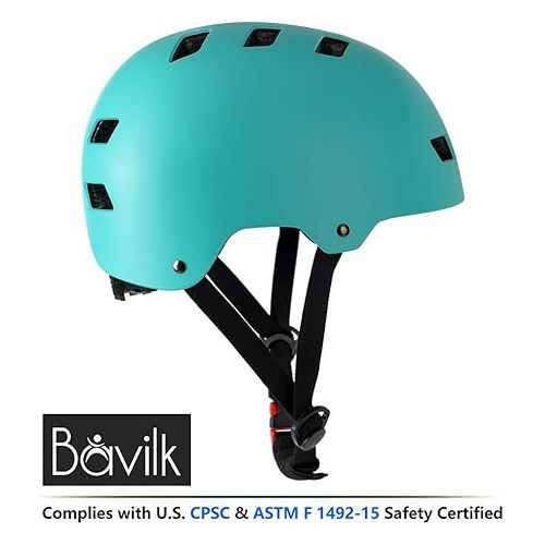  Skateboard Bike Helmet, Lightweight Adjustable, Multi-Sport for Bicycle Cycling Scooter Roller Skate Inline Skating Rollerblading, 3 Sizes for Kids, Youth,Adults